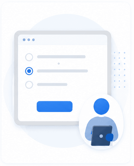 Single survey with a participant completing a form